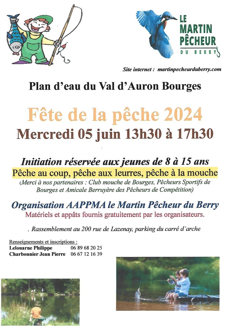 Fête de la Pêche le 5 juin 2024 au plan d’eau Bourges