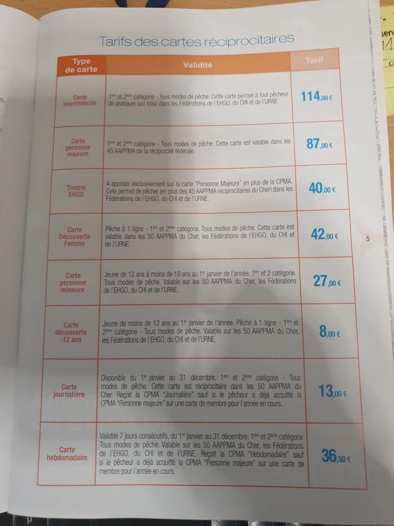 Cartes de pêche 2026 en vente chez nos dépositaires à partir du 17 décembre